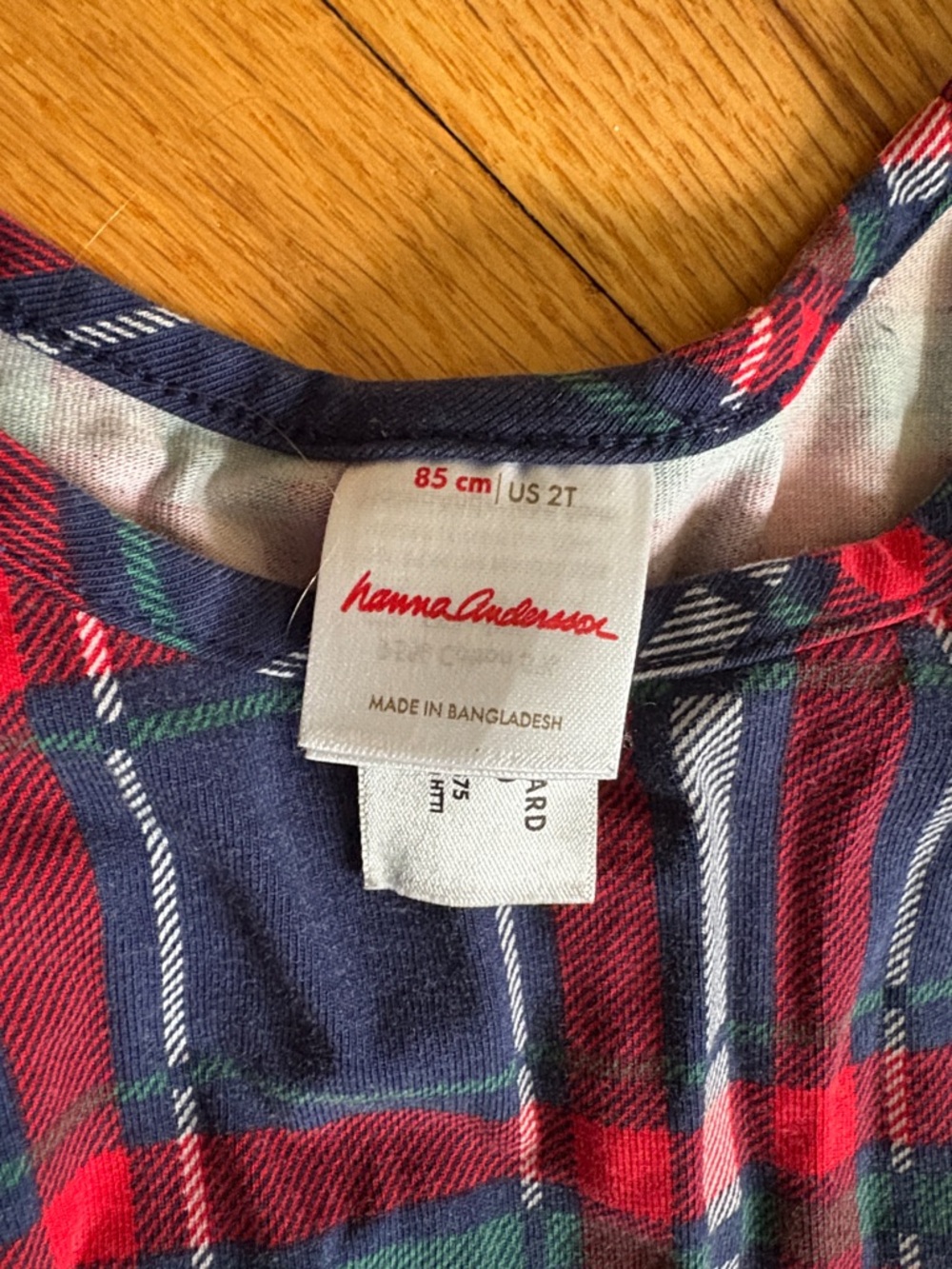 Hanna Andersson Red & Navy Plaid Knit Long-Sleeve Skater Dress - Picture 3 of 4